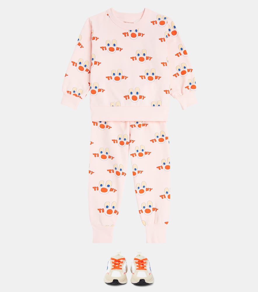 Tinycottons Clowns Cotton Terry Sweatshirt In Pink
