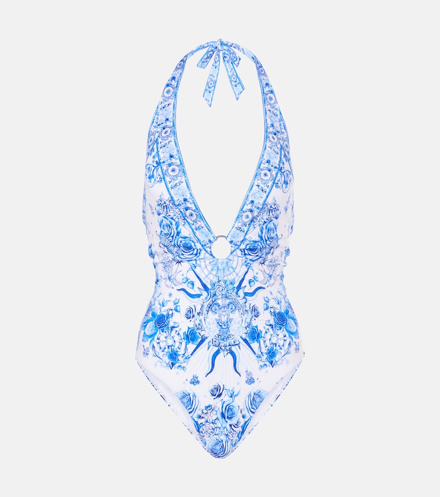 Camilla Immortal Ink halterneck swimsuit