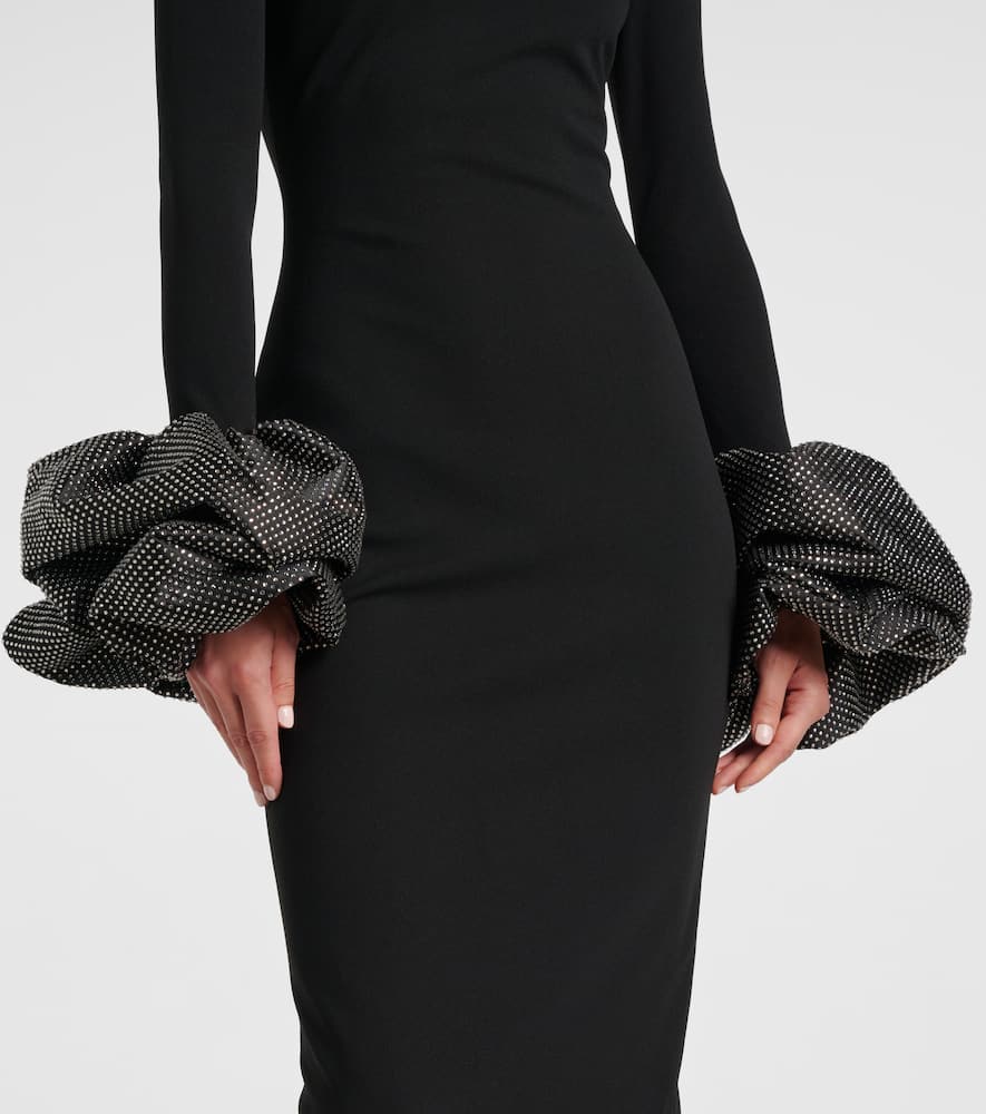 Solace London Viviana Embellished Gown In Schwarz
