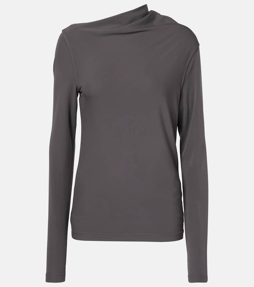 Totême Draped Jersey Top In Grey