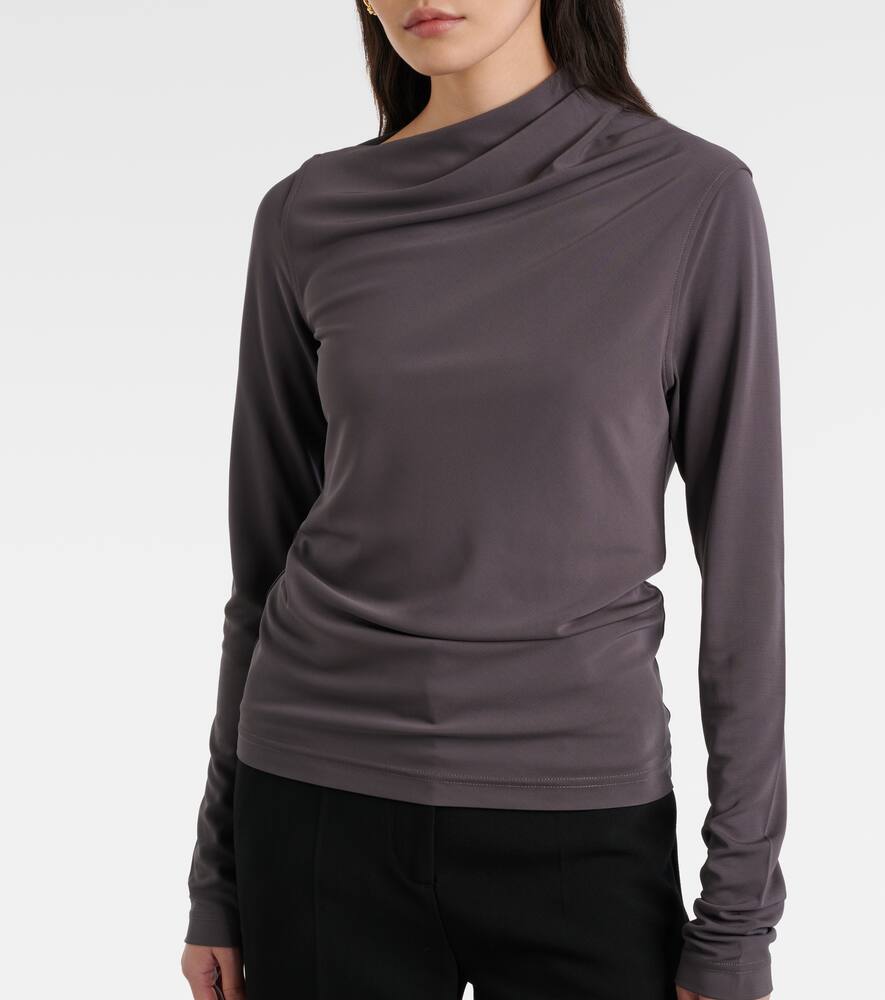 Totême Draped Jersey Top In Grey