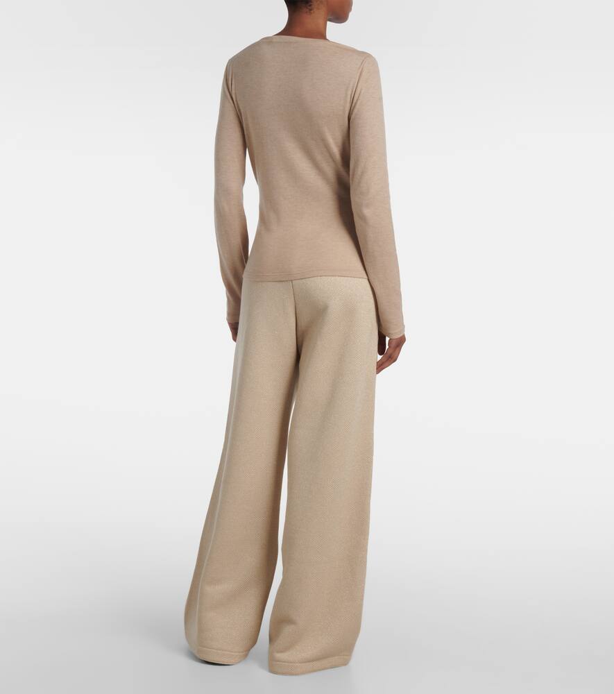 Max Mara Cashmere-blend Top In Beige