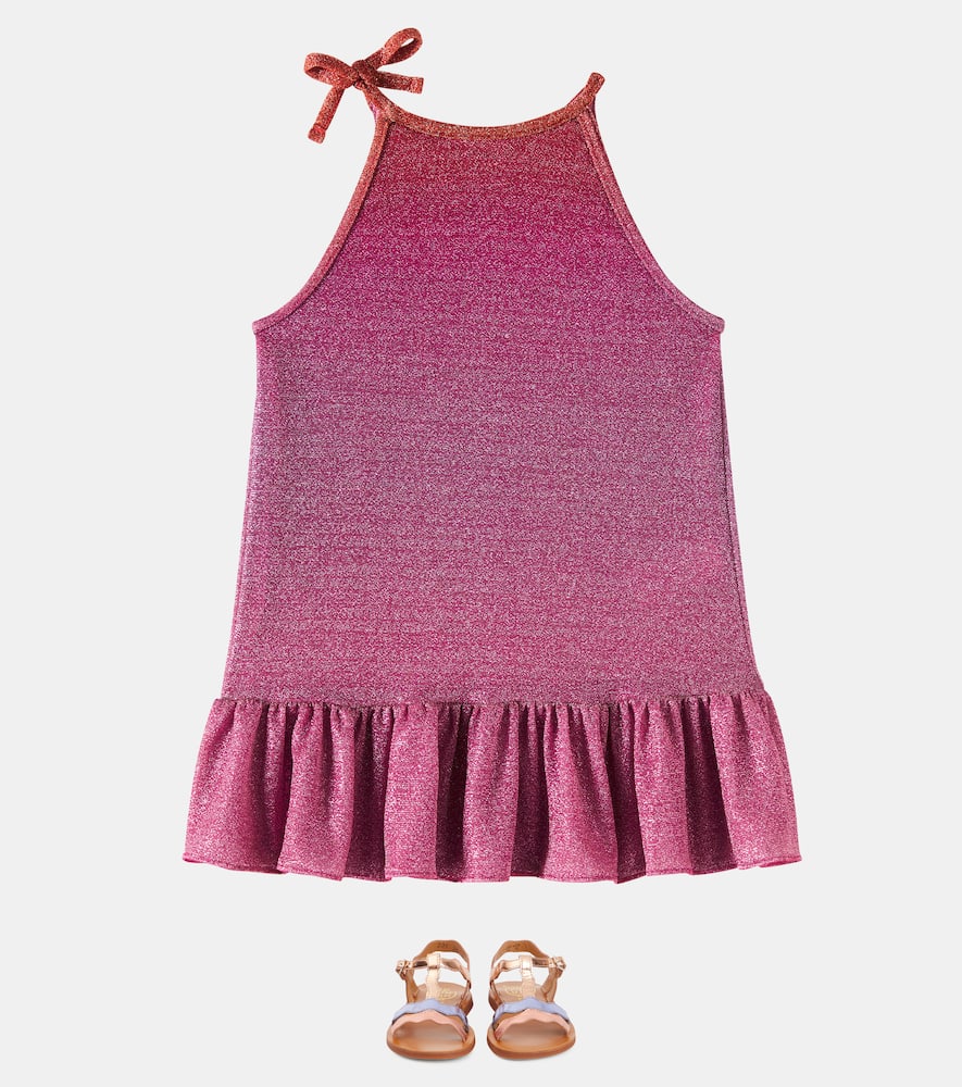 Oseree Oséree Kids Lumière Lamé Dress In Pink