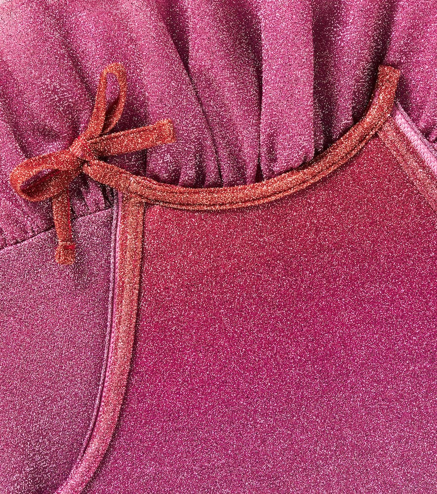 Oseree Oséree Kids Lumière Lamé Dress In Pink