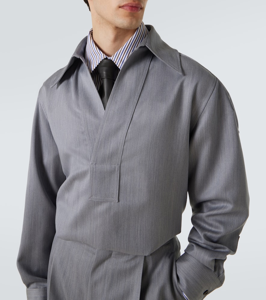 Bottega Veneta Wool Shirt In Gray