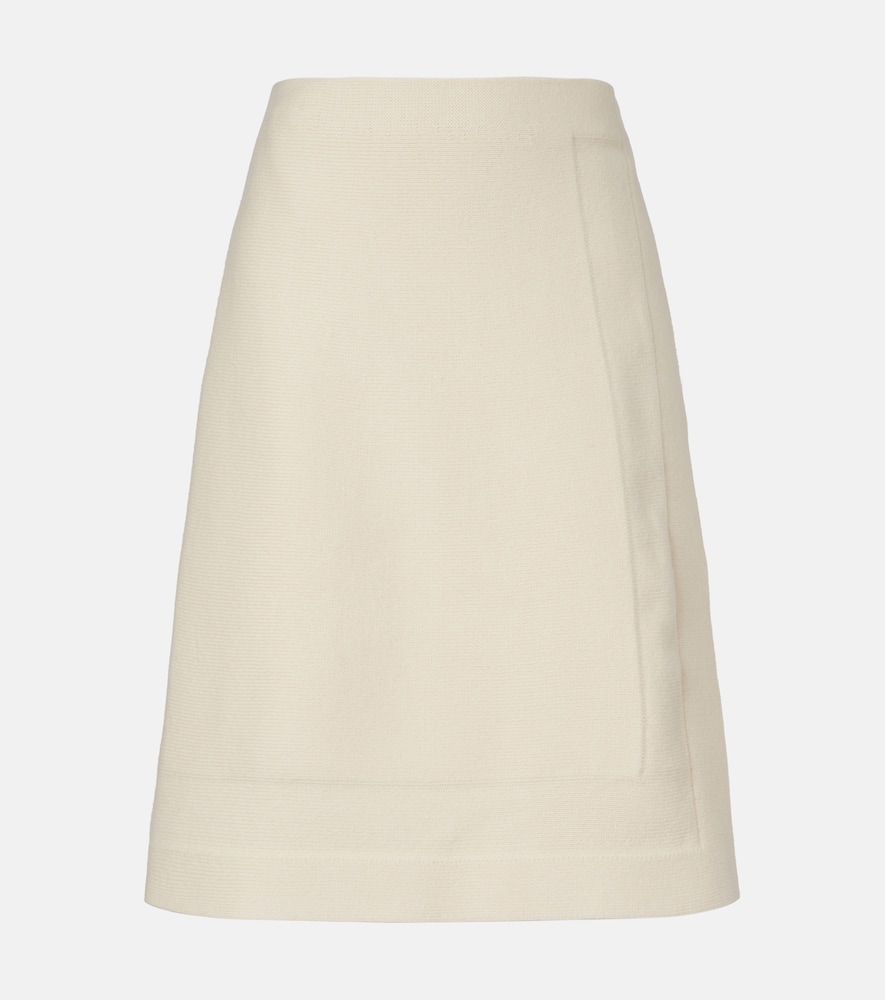 Jil Sander Wool-blend Wrap Skirt In White