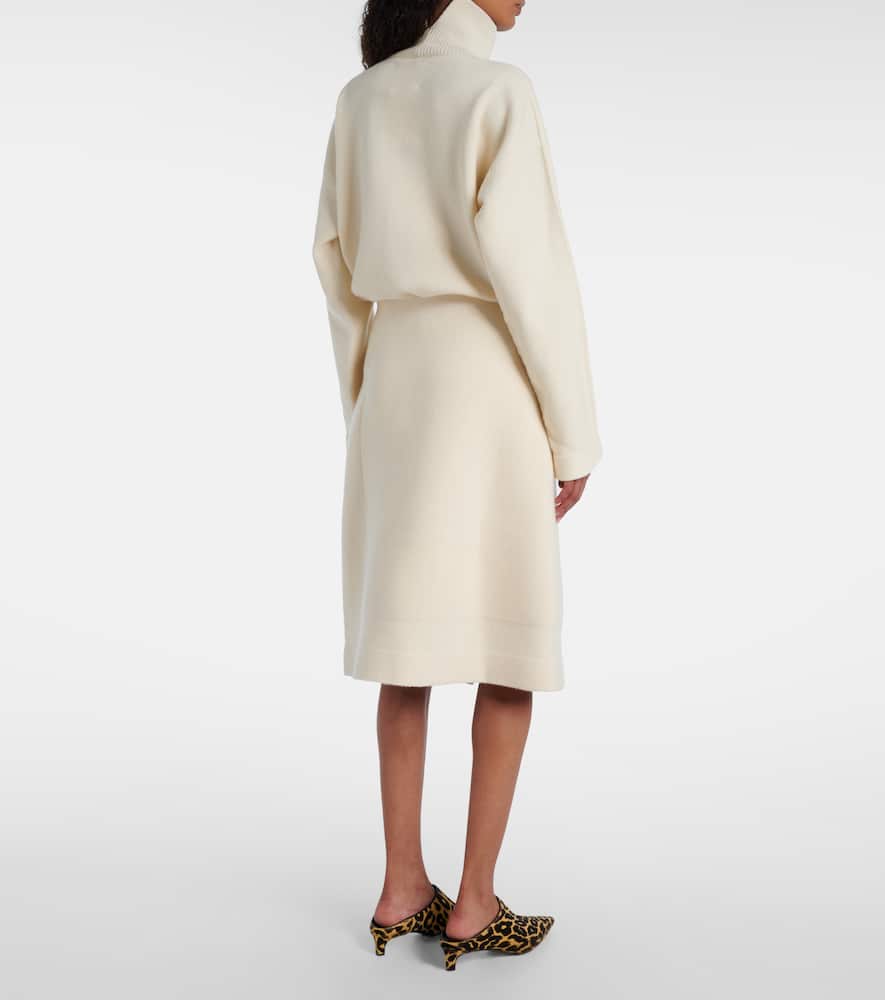 Jil Sander Wool-blend Wrap Skirt In White