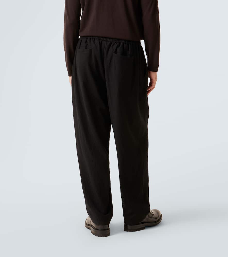 Giorgio Armani Virgin Wool Straight Pants In Black