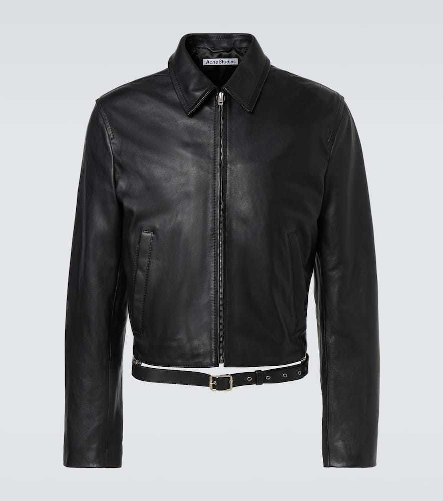 Acne Studios Leather Biker Jacket In Black