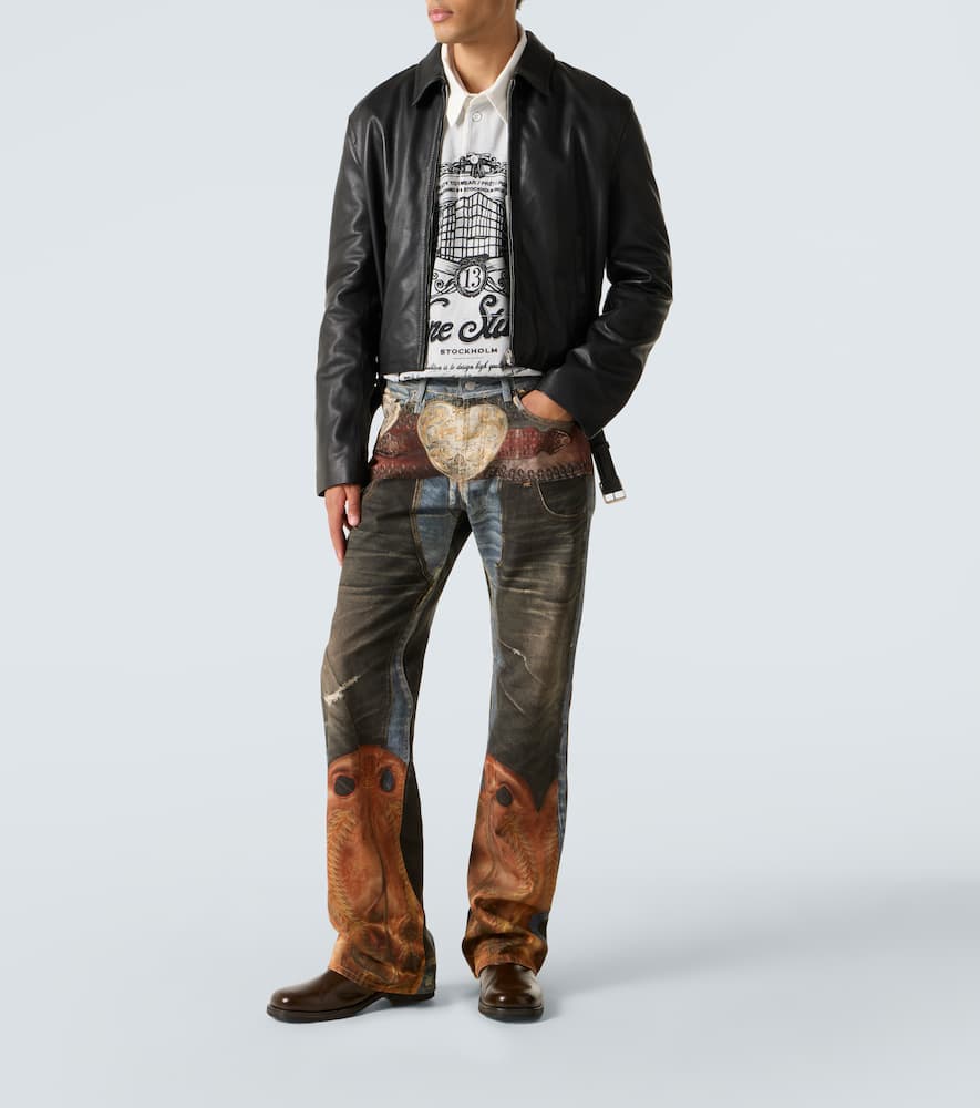 Acne Studios Leather Biker Jacket In Black