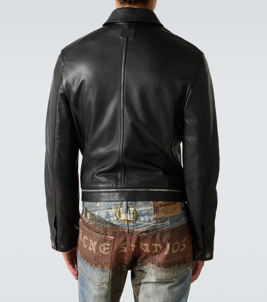 Acne Studios Leather Biker Jacket In Black