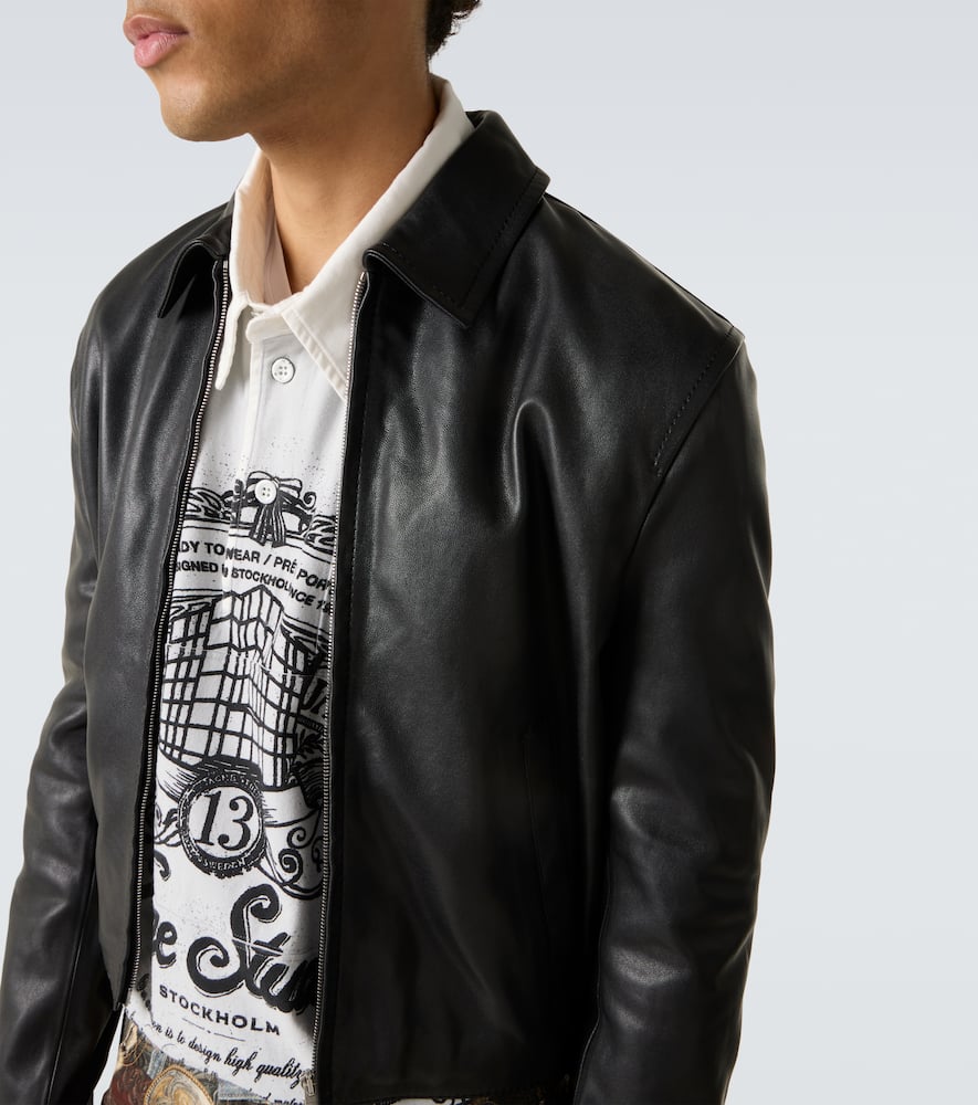 Acne Studios Leather Biker Jacket In Black