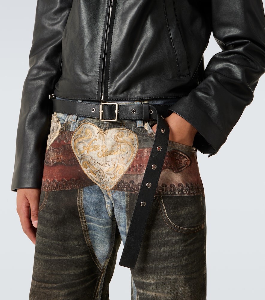 Acne Studios Leather Biker Jacket In Black