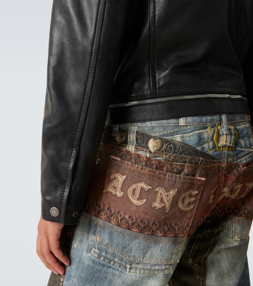 Acne Studios Leather Biker Jacket In Black