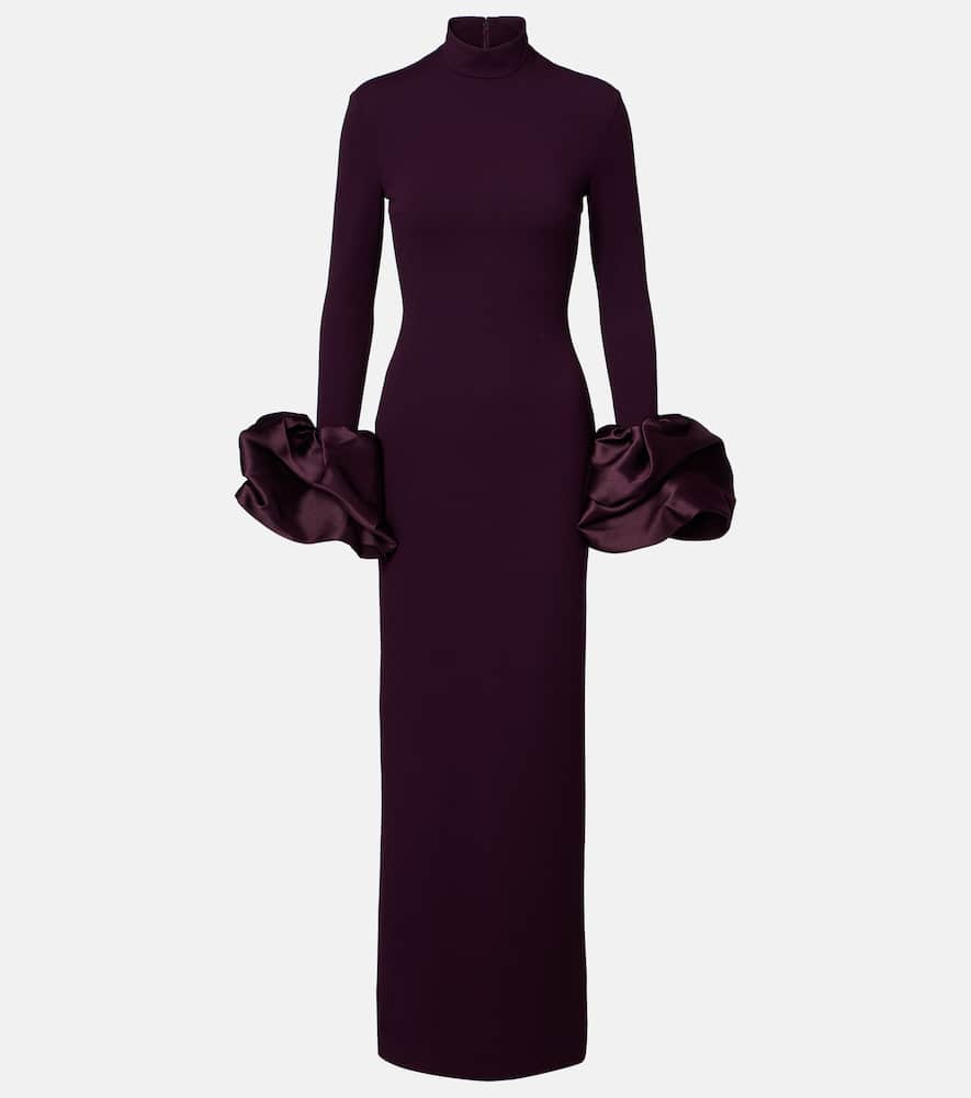 Viviana satin-trimmed gown