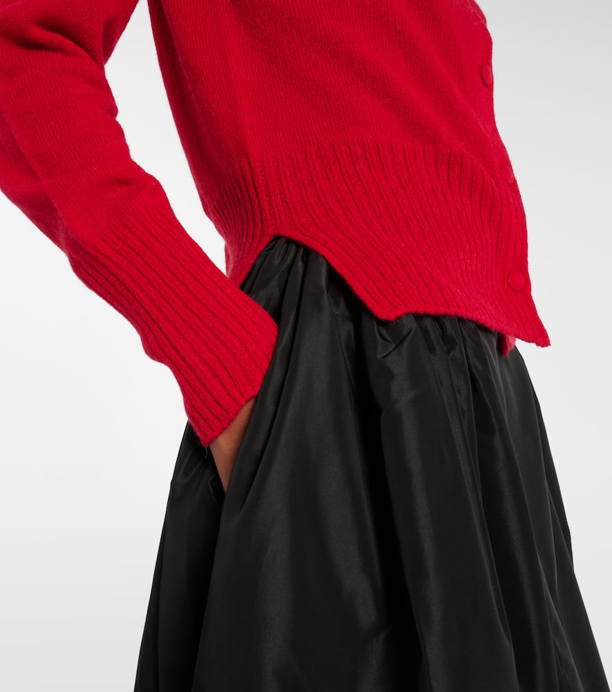 Simone Rocha Embellished Cashmere Relaxed Cardigan In Red
