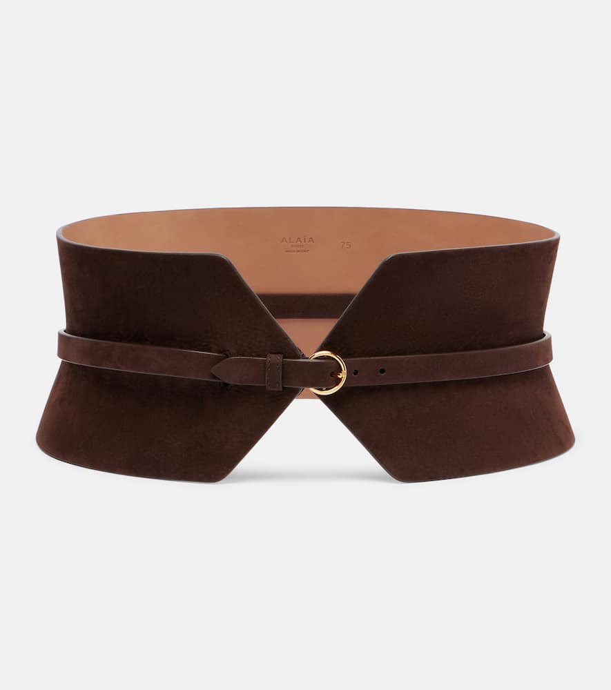 Alaïa Suede Corset Belt In Brown
