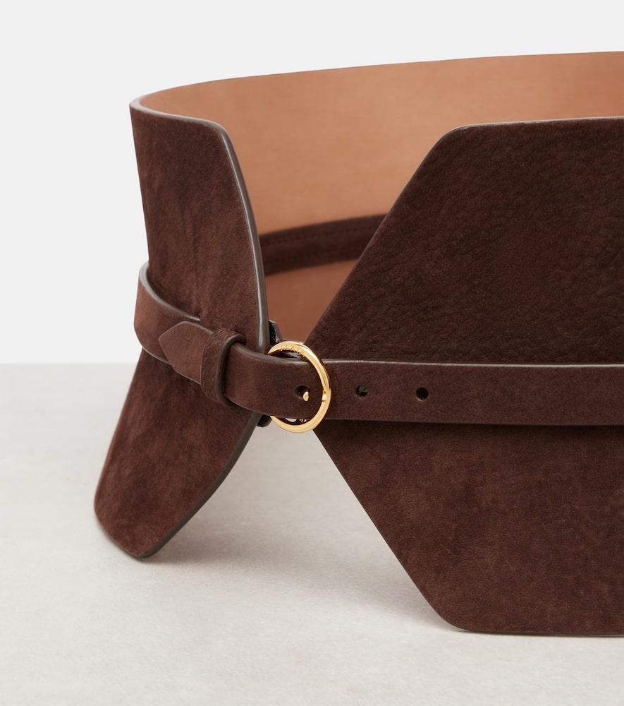 Alaïa Suede Corset Belt In Brown