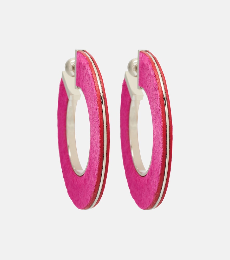 Alaia Alaïa Leather-trimmed earrings