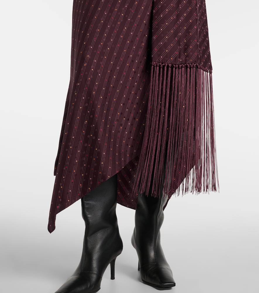 Acne Studios Dale Asymmetric Silk Maxi Dress In Burgundy