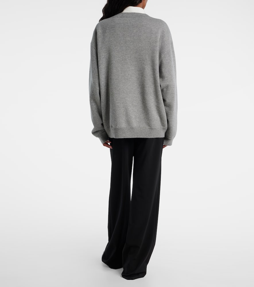 The Row Lonn Oversized Cashmere Cardigan In Gray