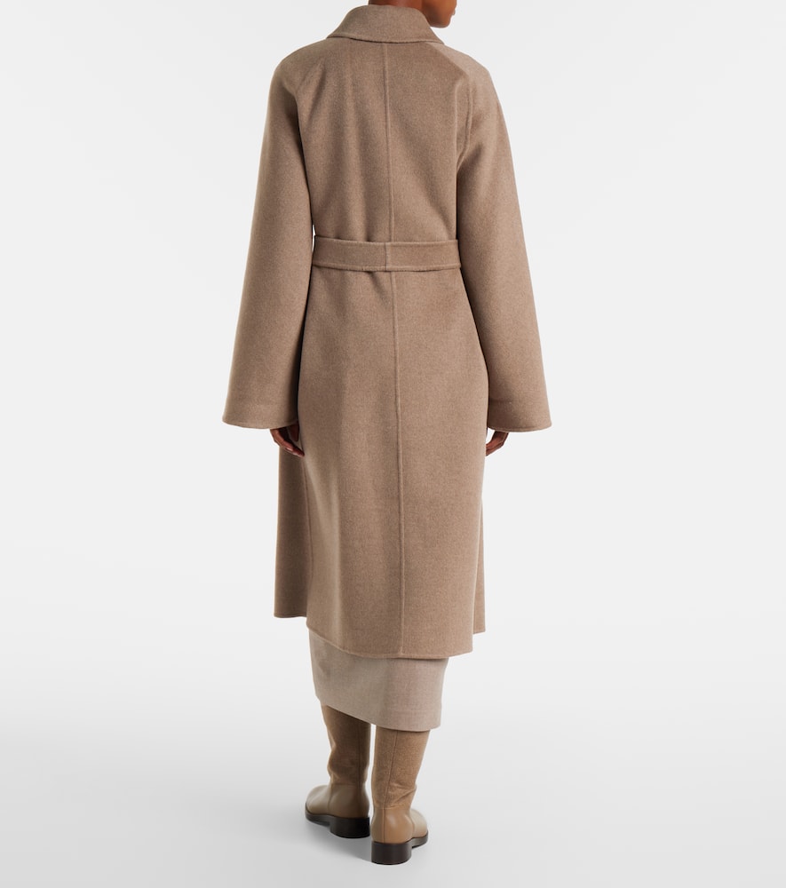 Max Mara Centro Belted Cashmere Coat In Brown