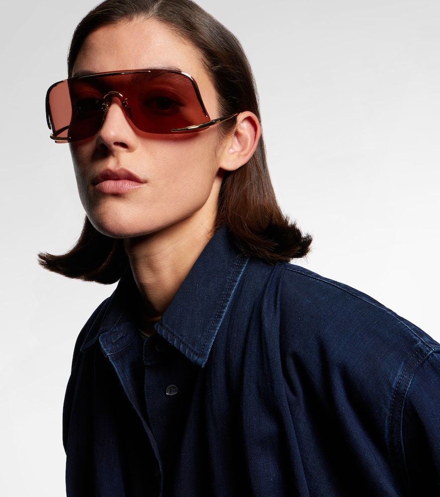 Loewe Logo Shield Sunglasses In Brown