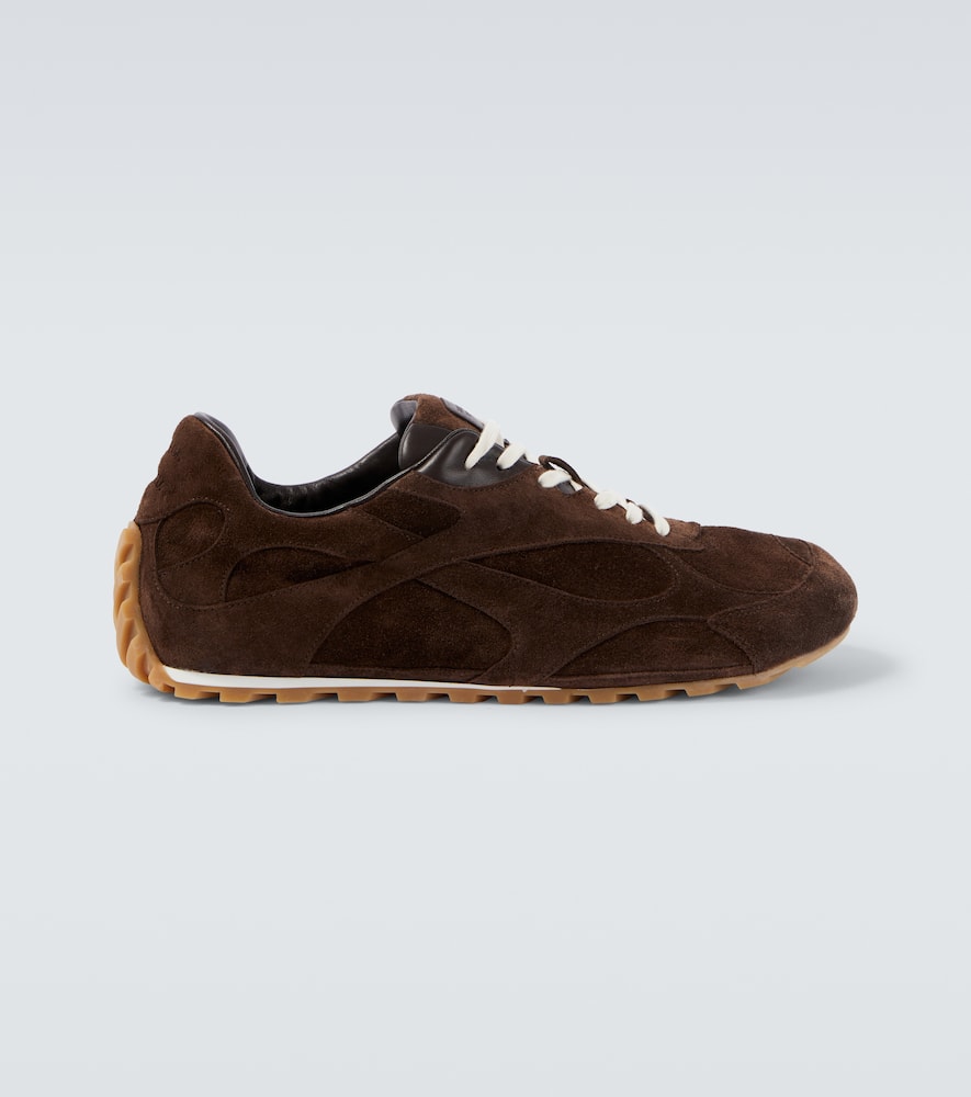 Bottega Veneta Orbit Flash Sneaker Soft Suede In Brown