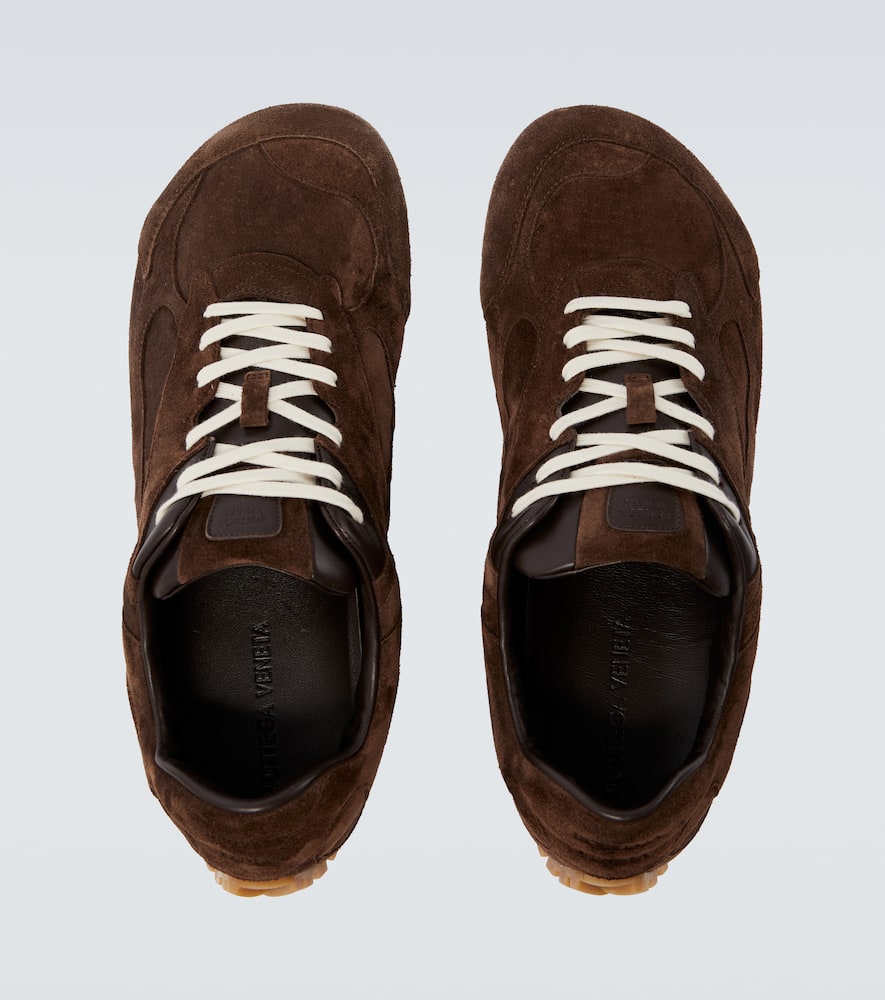 Bottega Veneta Orbit Flash Sneaker Soft Suede In Brown