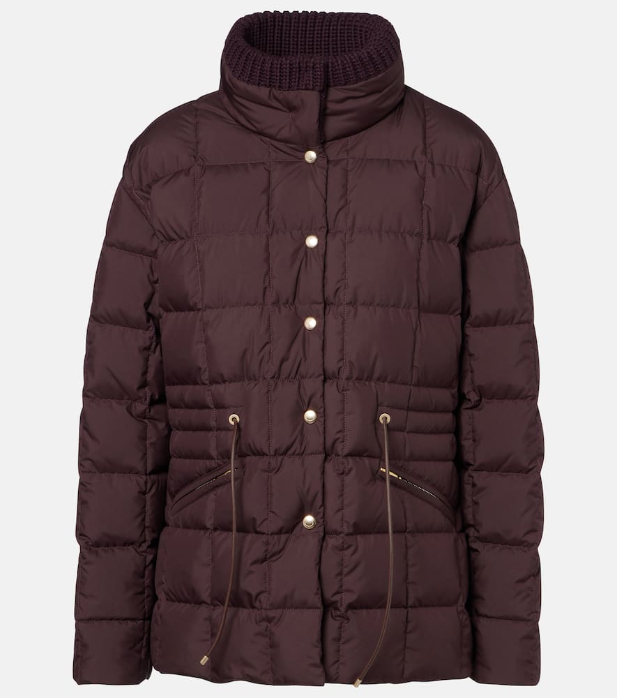 Moncler Antigone Quilted Down Jacket In Burgundy