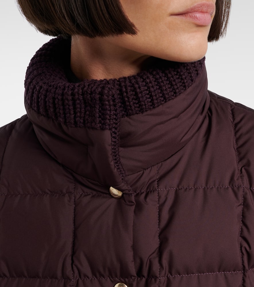 Moncler Antigone Quilted Down Jacket In Burgundy