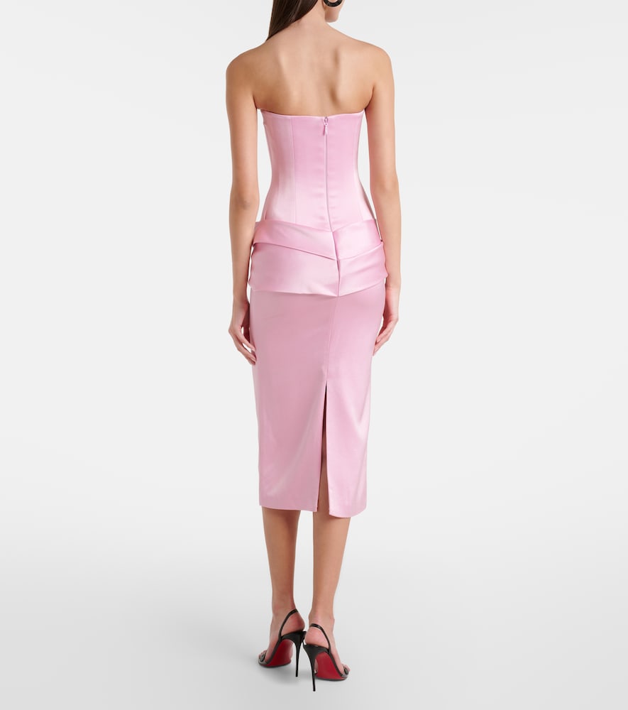  Alex Perry Alex Perry Draped Satin Crepe Bustier Dress 