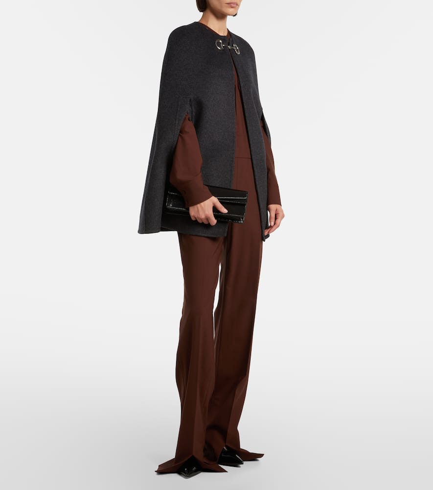 Gucci Caban Horsebit Wool Cape In Black