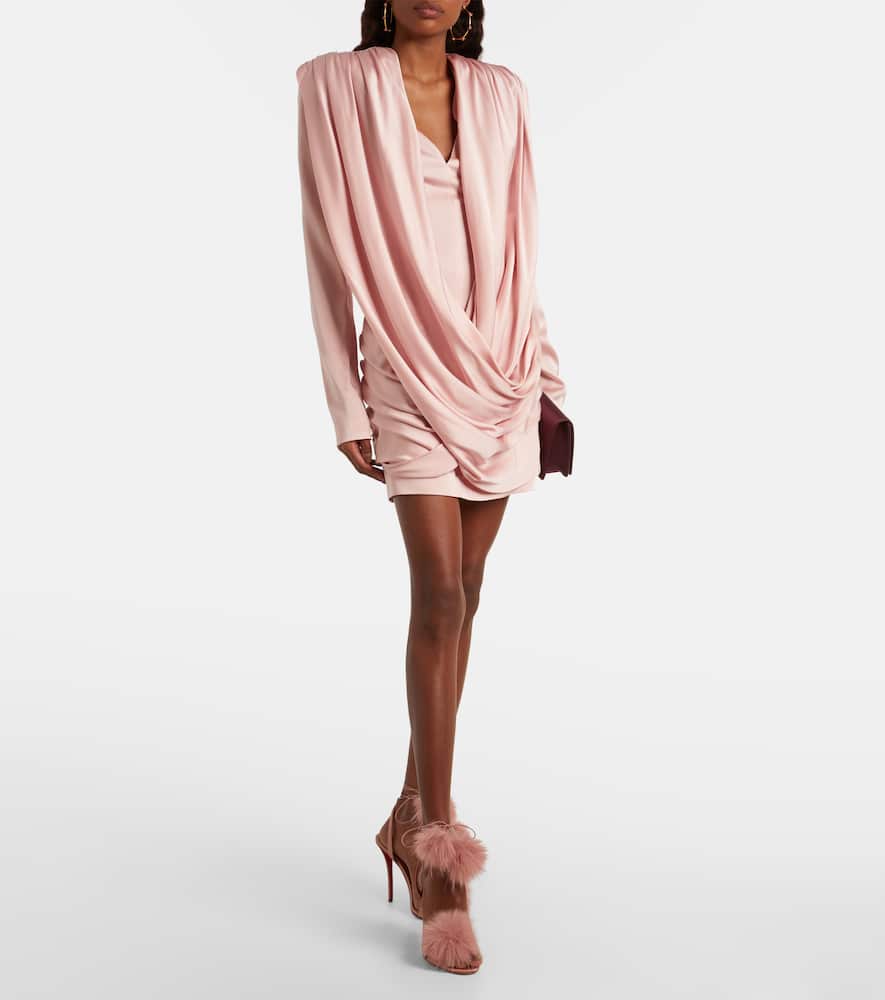 Christian Louboutin Patapompom 100 Crêpe Satin Sandals In Pink