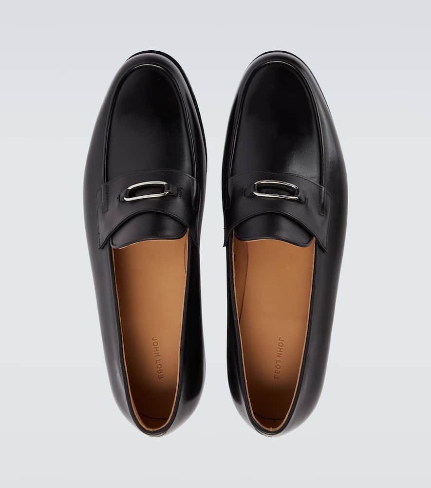 John Lobb Lopez Leather Loafers In Black
