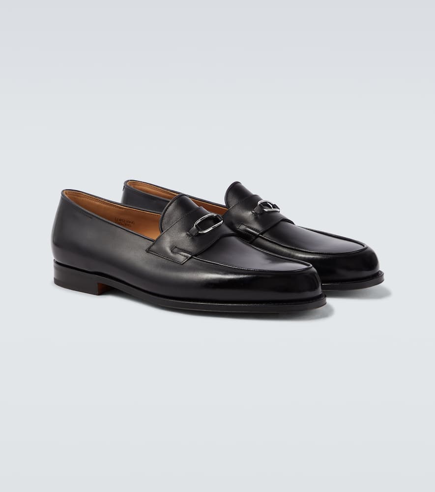 John Lobb Lopez Leather Loafers In Black