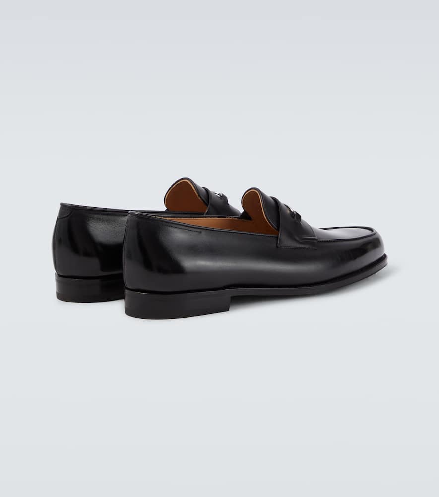 John Lobb Lopez Leather Loafers In Black
