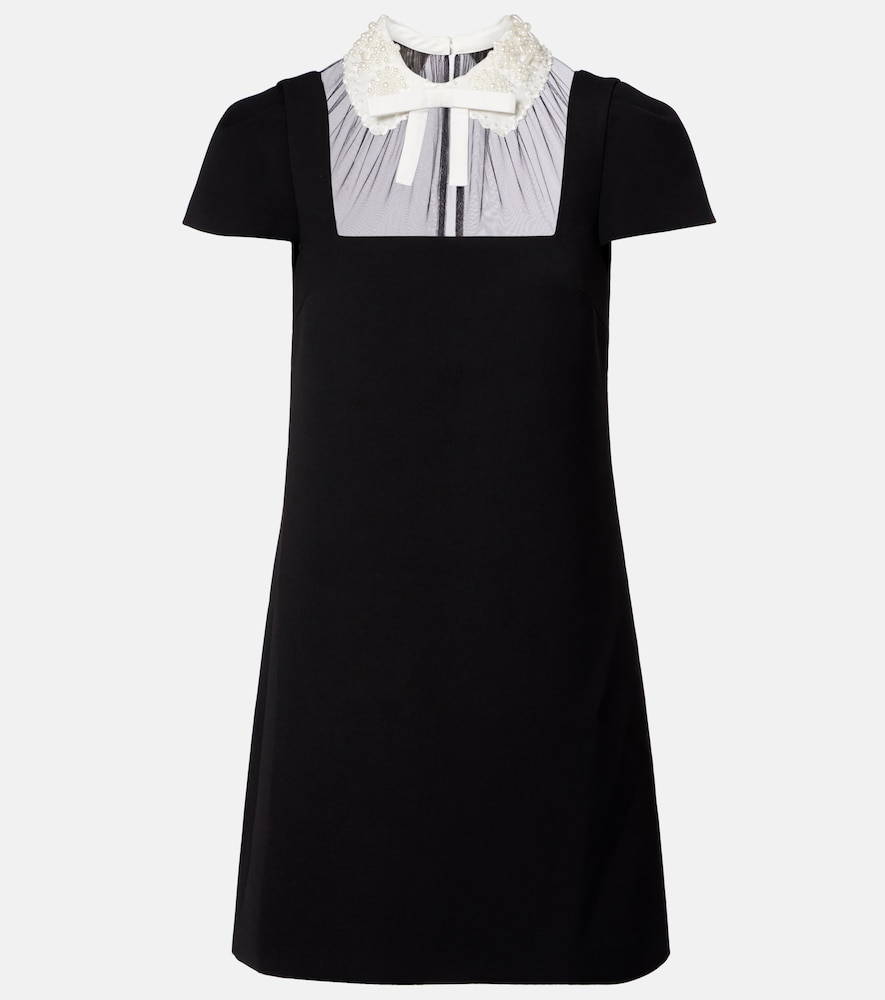 Self Portrait Bow Detail Crêpe Minidress
