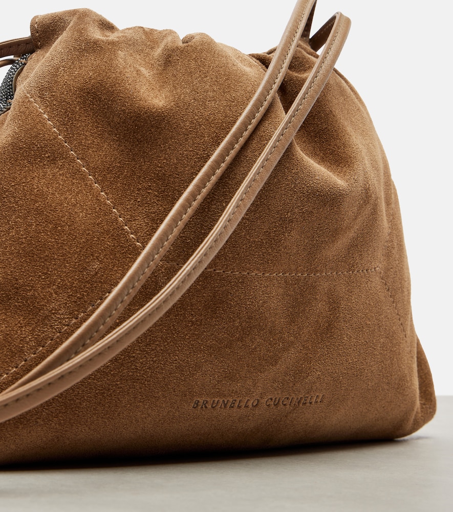  Brunello Cucinelli Brunello Cucinelli Schultertasche Aus Veloursleder 