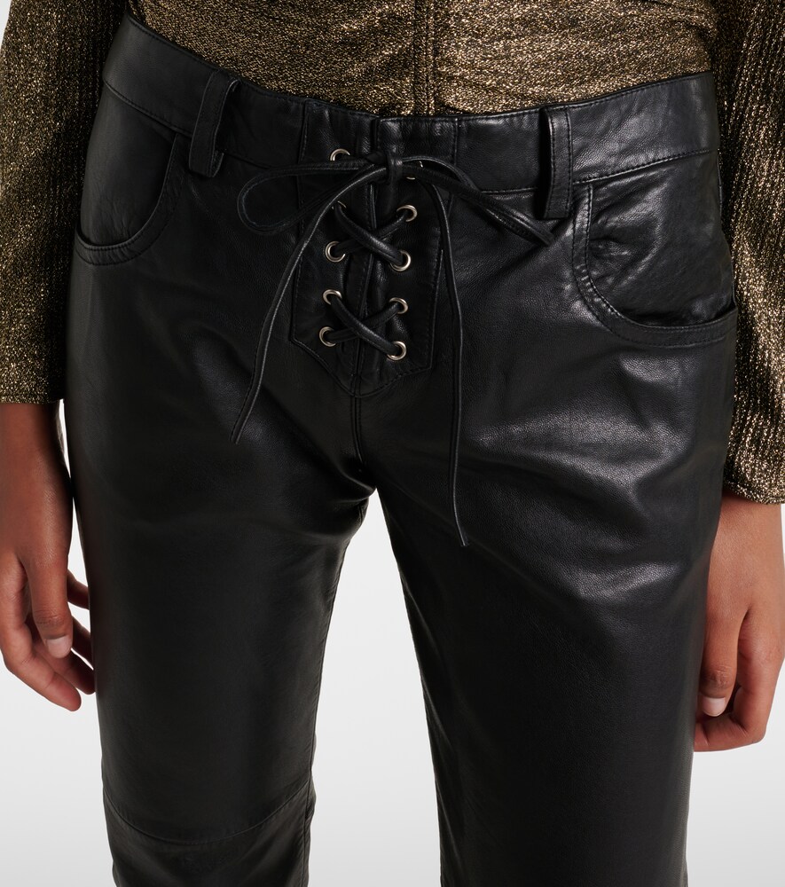  Isabel Marant Isabel Marant Vanel Leather Straight Pants 