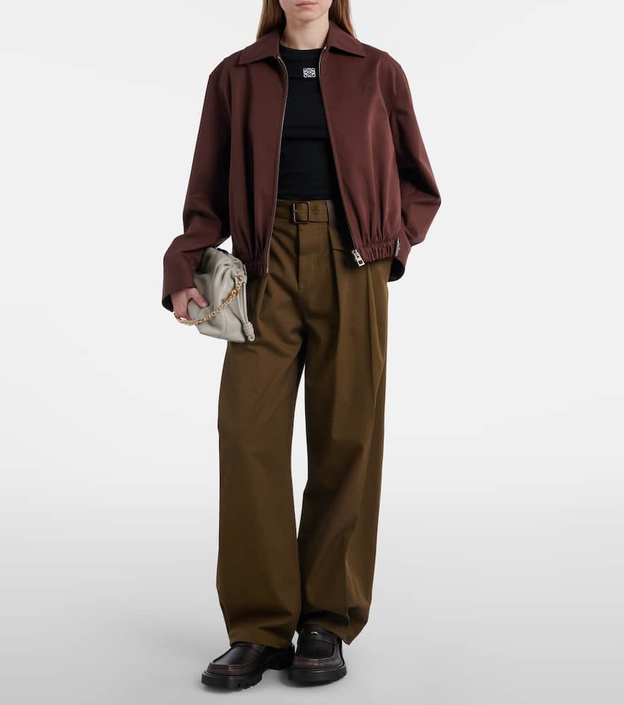 Loewe Anagram Embroidered Cotton-blend Jersey T-shirt In Black