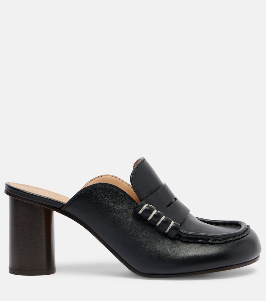 Jw Anderson 75 Leather Mules In Black