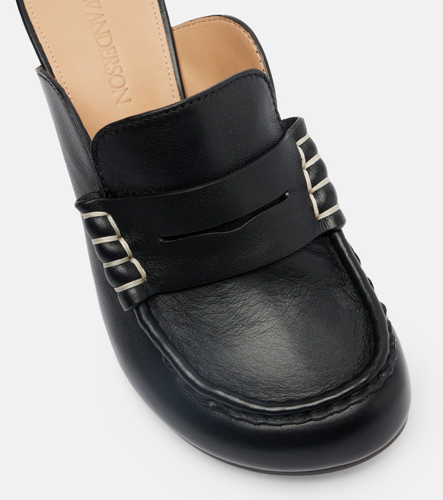 Jw Anderson 75 Leather Mules In Black