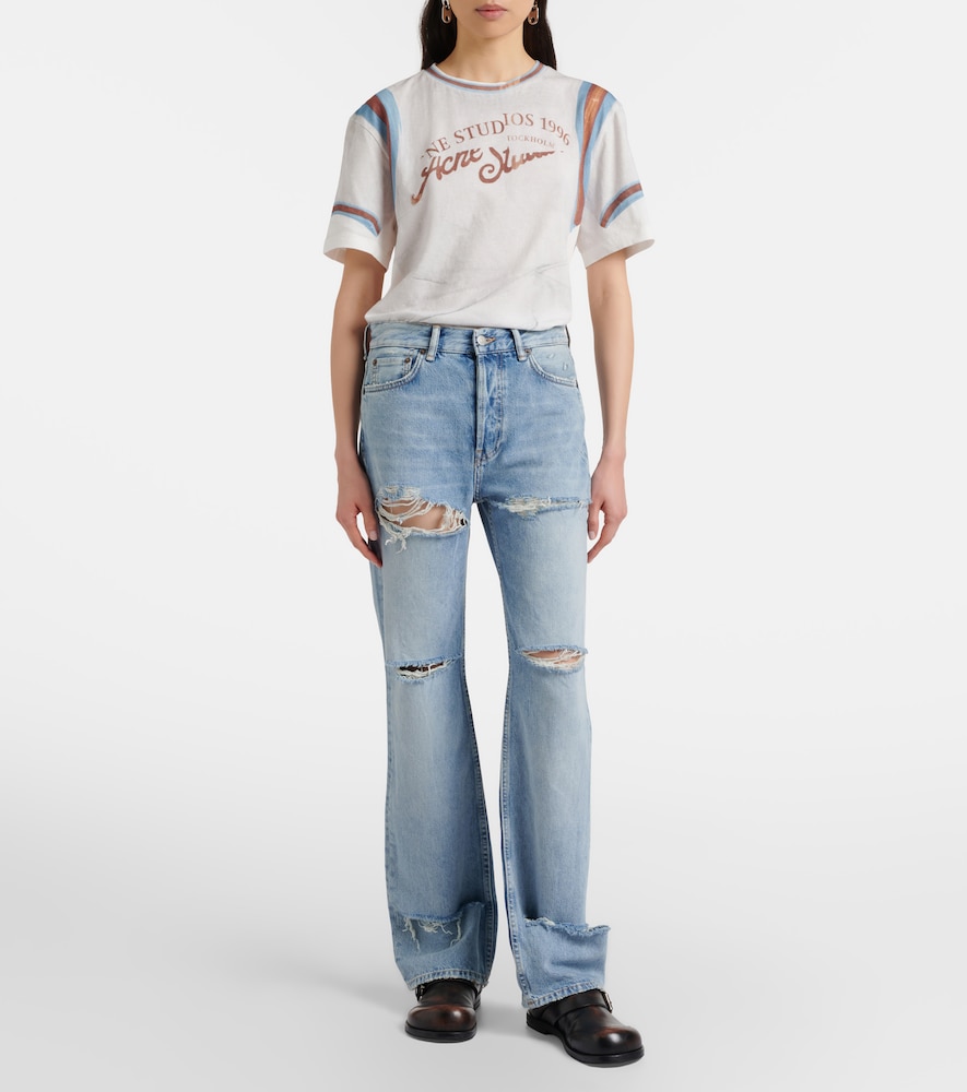 Distressed Straight Jeans