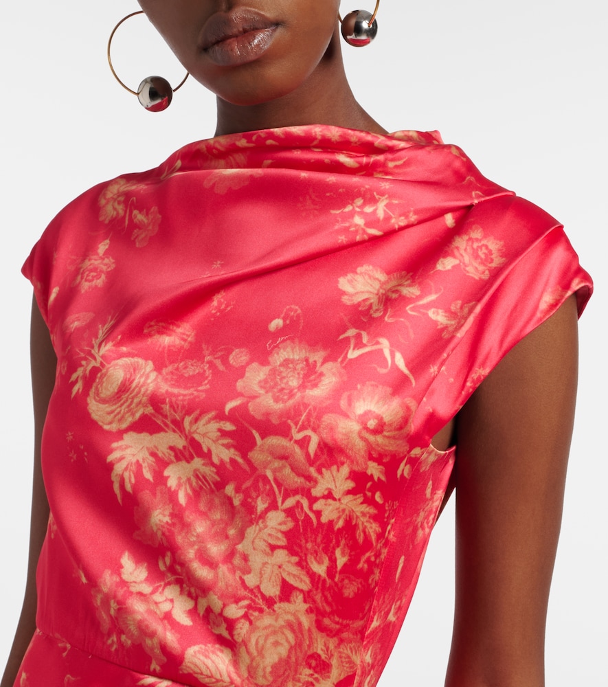  Erdem Erdem Draped Floral Duchess Satin Gown 