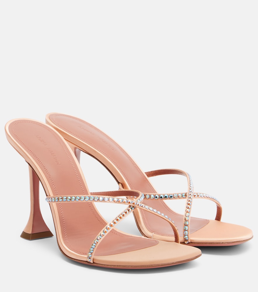Pantoletten Sally aus Satin mit Kristallen