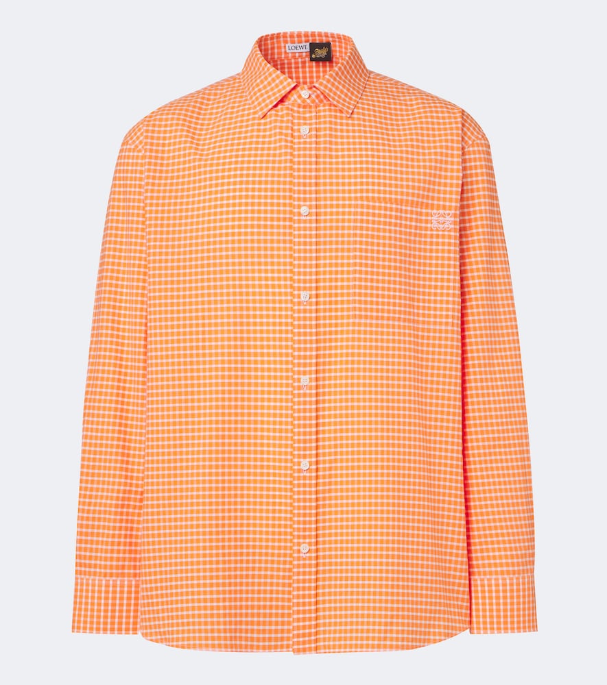 Loewe Men's Orange Checked Cotton-Blend Shirt UK Size 16,5 - Mytheresa