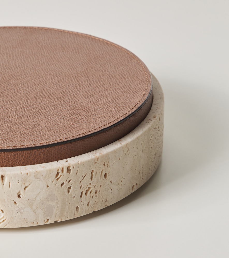  Giobagnara Giobagnara Giza Small Marble And Leather Box 