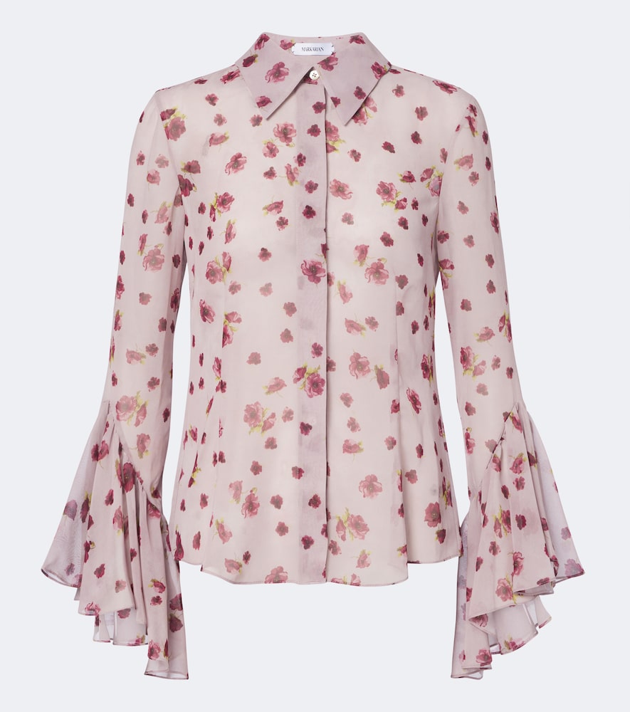 Markarian Wilma Floral Chiffon Shirt In Pink