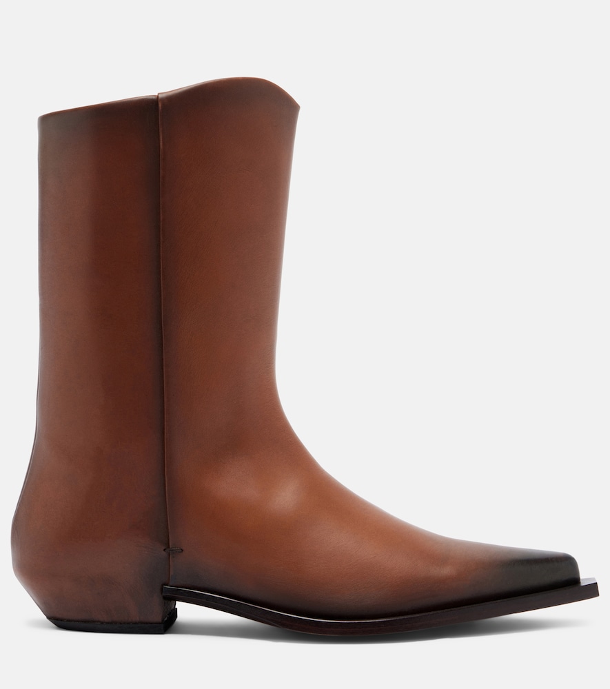  Calvin Klein Collection Calvin Klein Collection Cheer Leather Cowboy Boots 